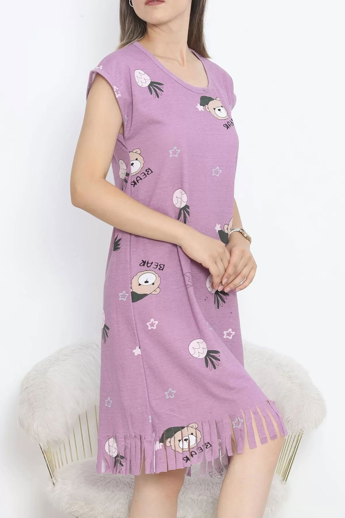 Printed Rotation Tasseled Dress Koyumor - 263.1287.