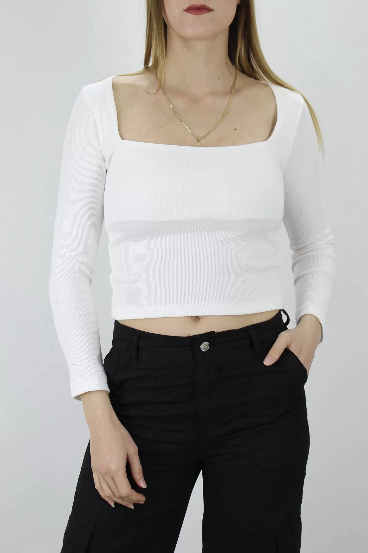 Square Neck Blouse Ecru - 121.345