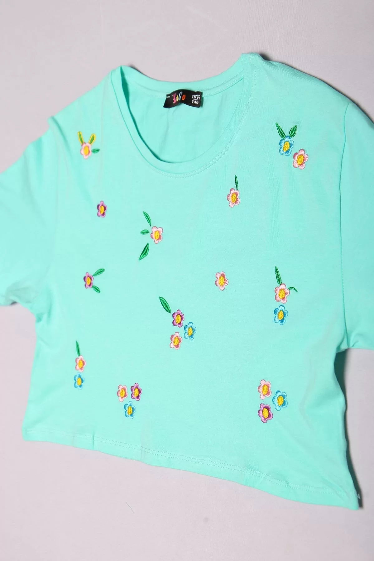 10-16 Years Embroidered Kids T-Shirt Mint - 18075.1567.