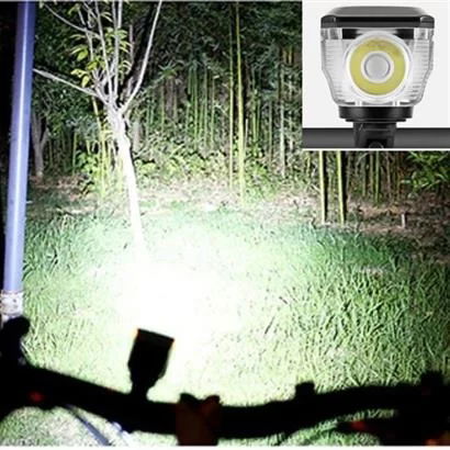 Tufeyo Solar Powered Usb Rechargeable Led Bicycle Flashlight With Horn And Waterproof Headlight