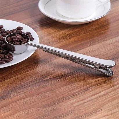 Tufeyo Latch Coffee Measuring Spoon Silver Multifunctional Stainless Steel Spoon