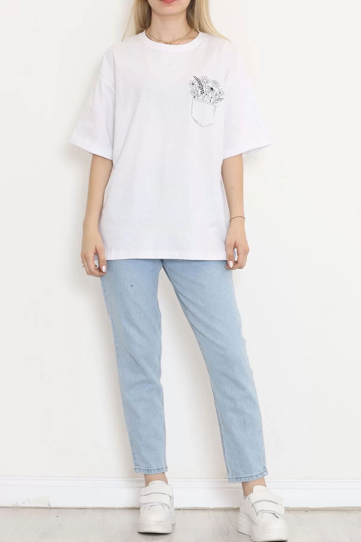 Printed Double Sleeve T-shirt White - 18283.1567.