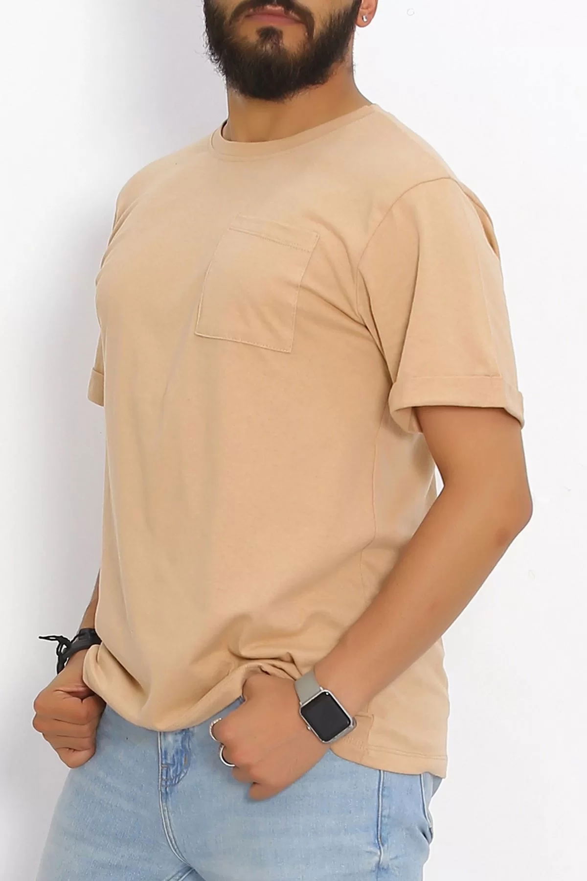 Men's T-shirt with Pockets Mink - 20029.1567.