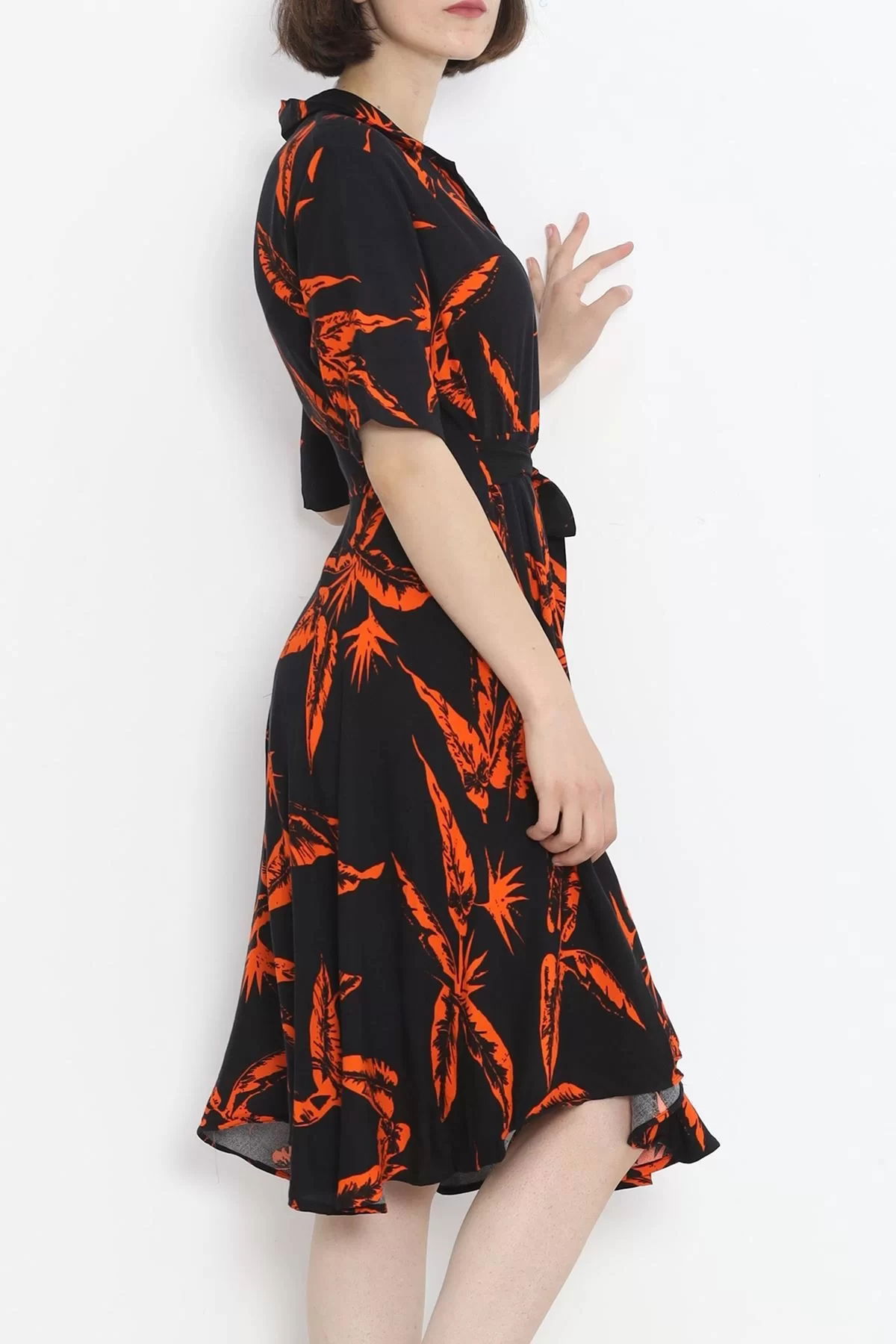 Patterned Dress Blackorange - 152421.701.