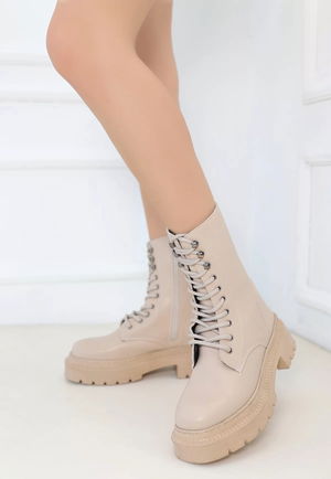 Caxa Nude Skin Lace-up Boots