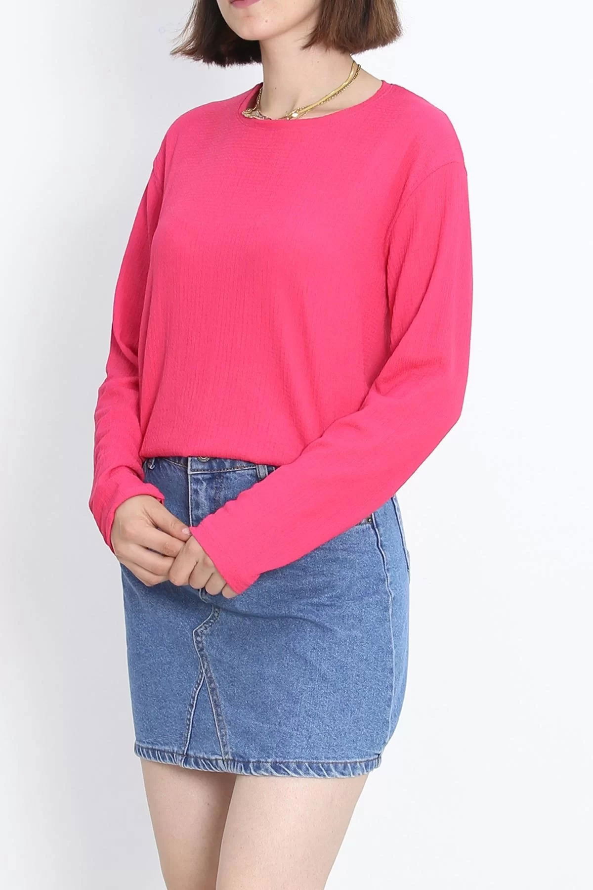 Burumuk Long Sleeve Tunic Fuchsia - 20398.1778.