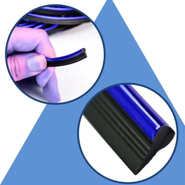 Tufeyo Blue Car Auto Trim Decoration Strip Rubber Elastic Easy Installation 5 Meter Strip Tape