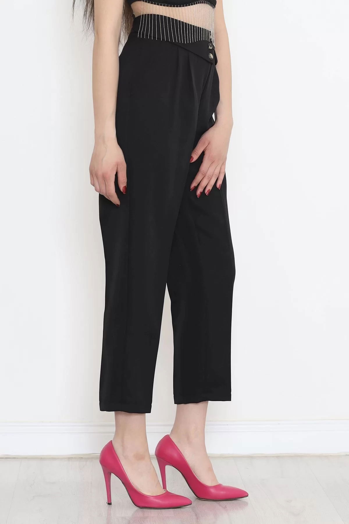 Buttoned Pocket Detailed Pants Black - 20721.683.