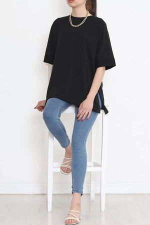 Plus Size Double Sleeve T-Shirt Black - 15788.1778.