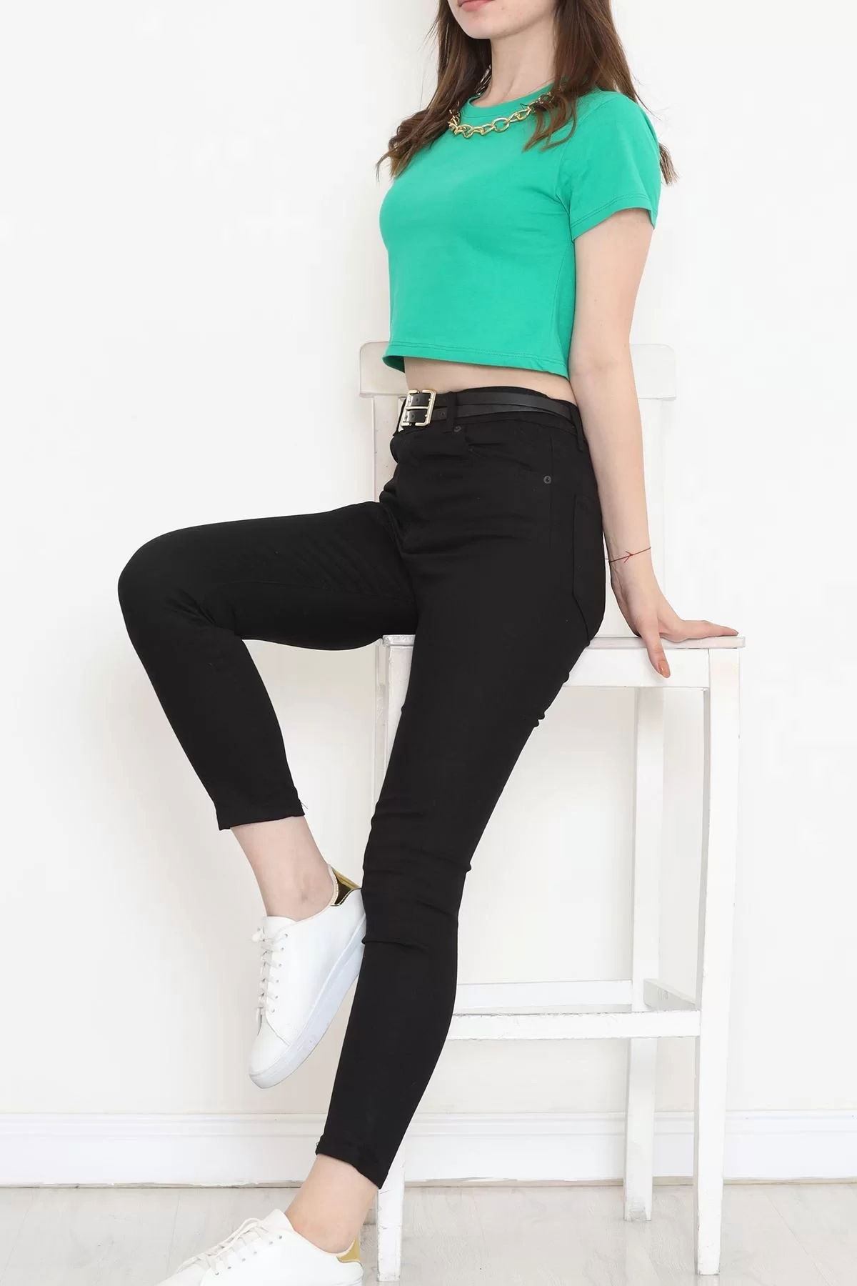 Chain Crop T-shirt Green - 673.1247.