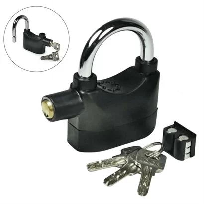 Tufeyo Decibel Black Multifunctional Extra Security Square Padlock with Alarm