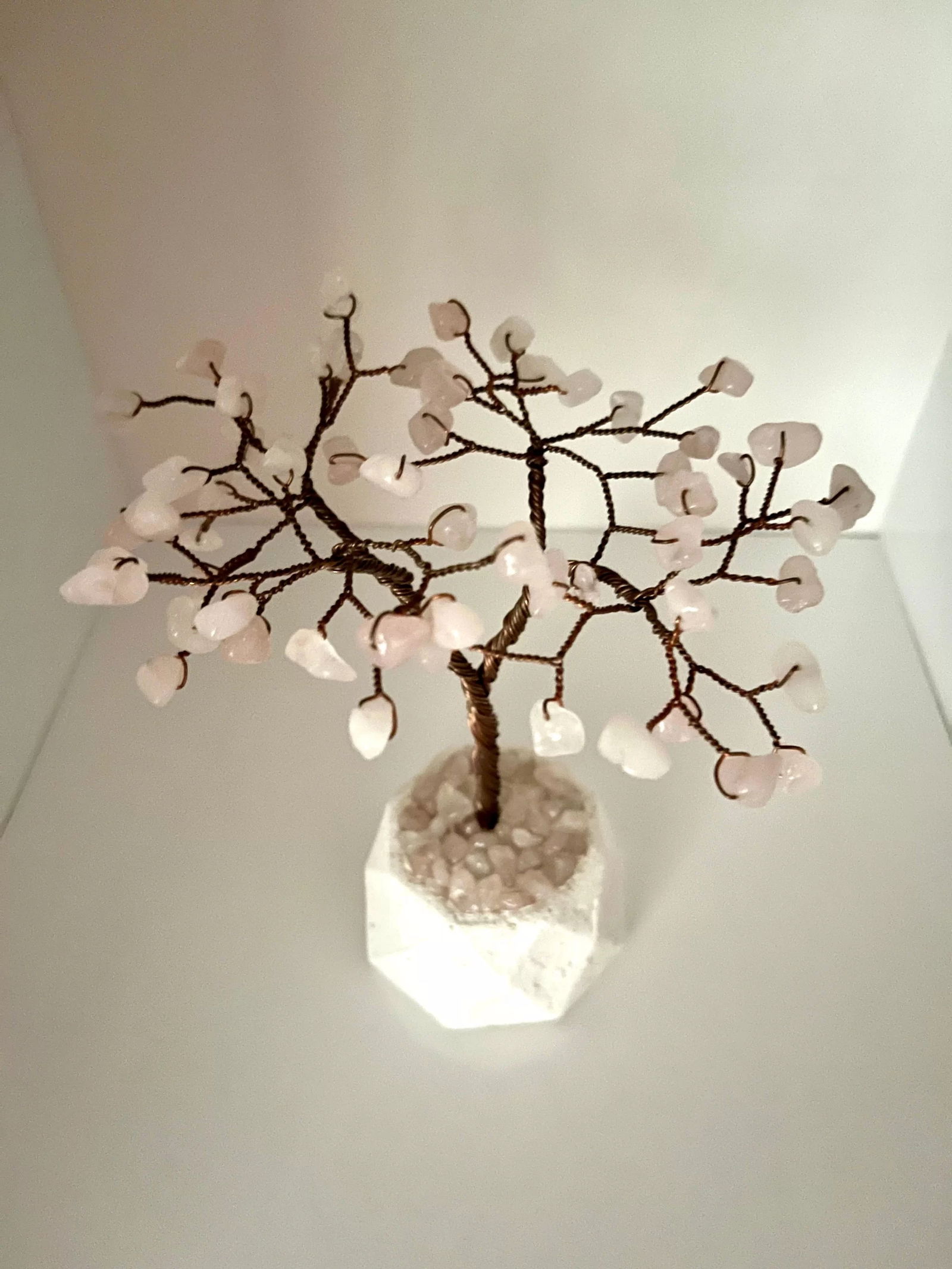 Pink Quartz Natural Stone Tree