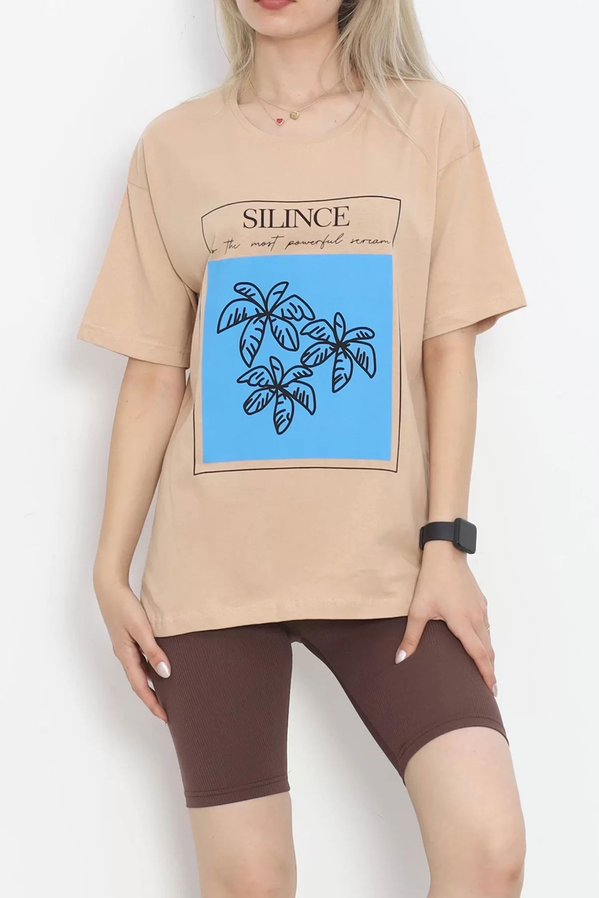 Printed Crew Neck T-shirt Mink - 16520.1567.