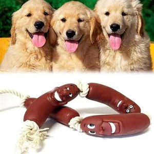 Tufeyo Educational 4Pcs Cute Toy Sausage for Pets