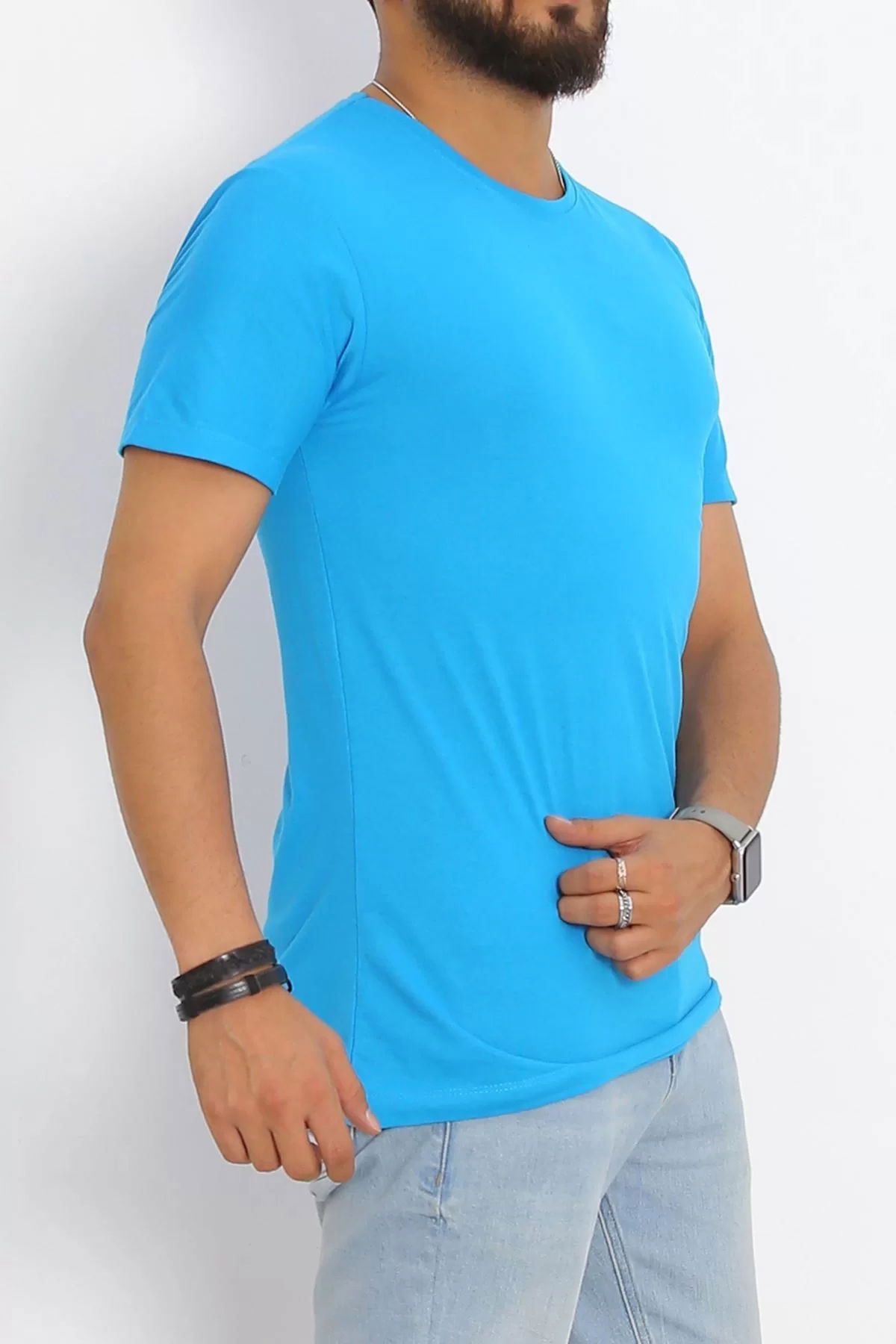 Crew Neck T-shirt Blue - 17384.1778.