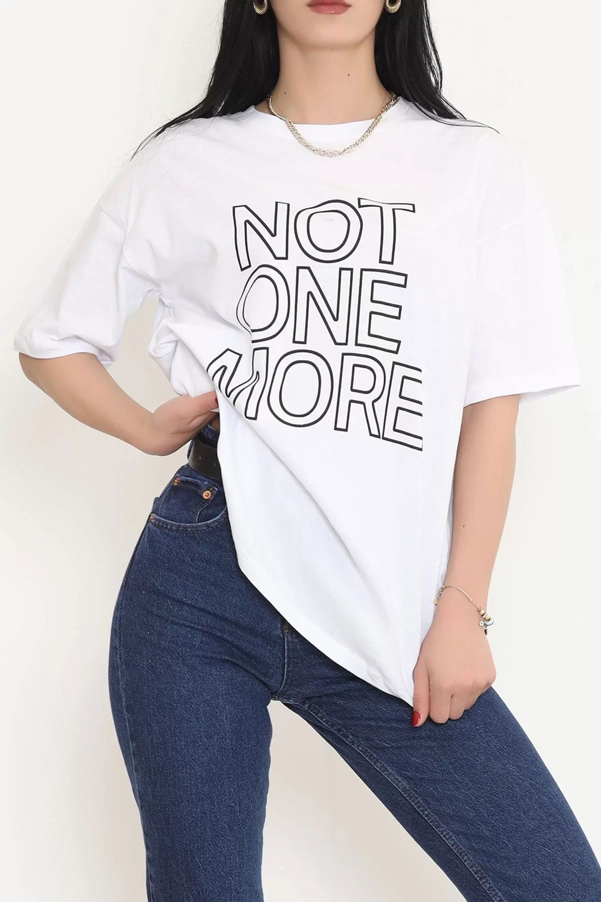 Printed Oversize T-shirt White - 16504.1567.