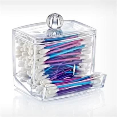 Tufeyo Ear Cleaning Swab Organizer Storage Box with Transparent Lid