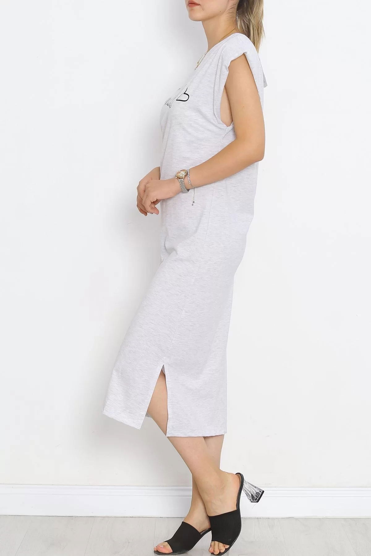 Wadded jersey dress gray - 15870.1567.