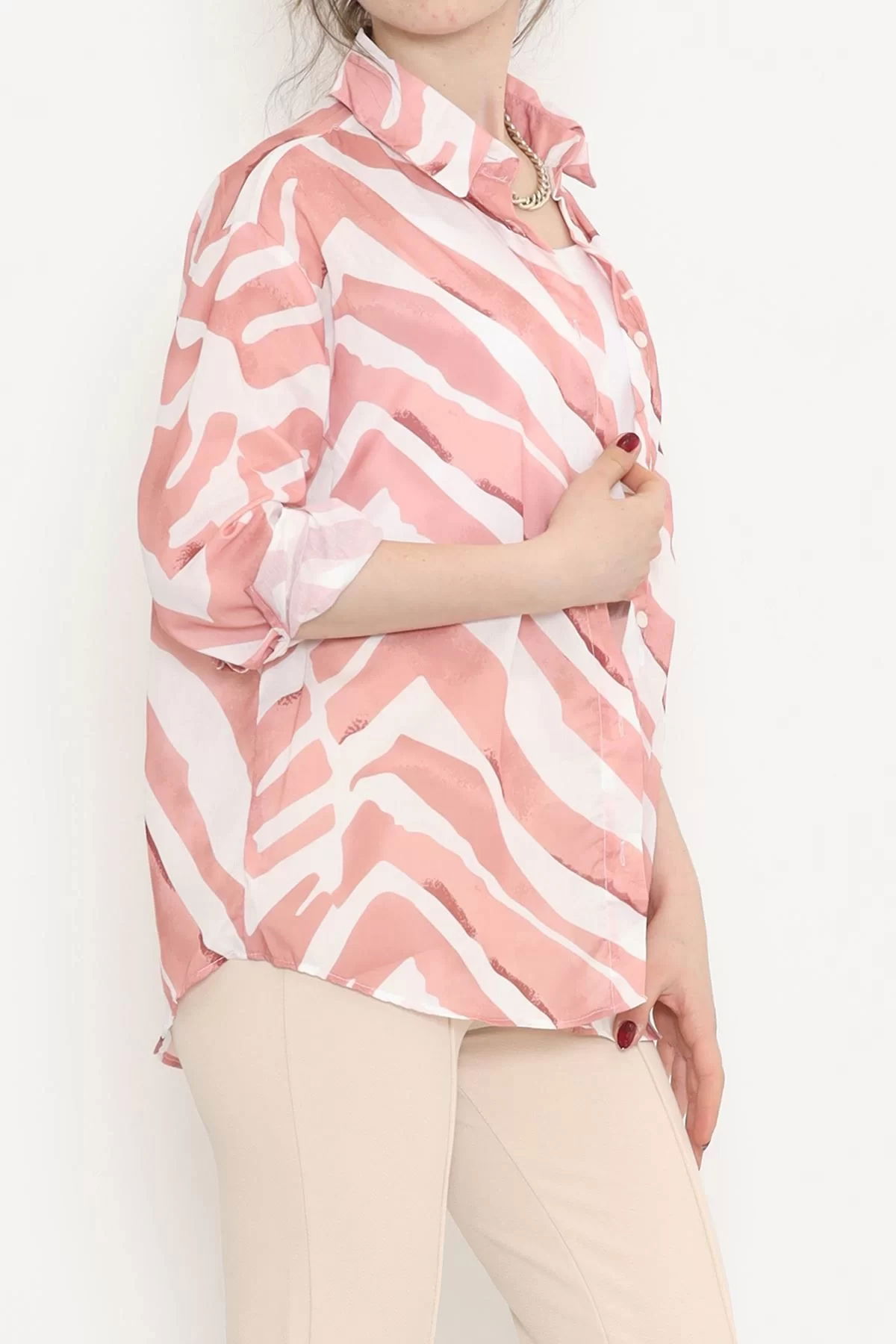 Voile Patterned Shirt Rose Brown - 989.1247.