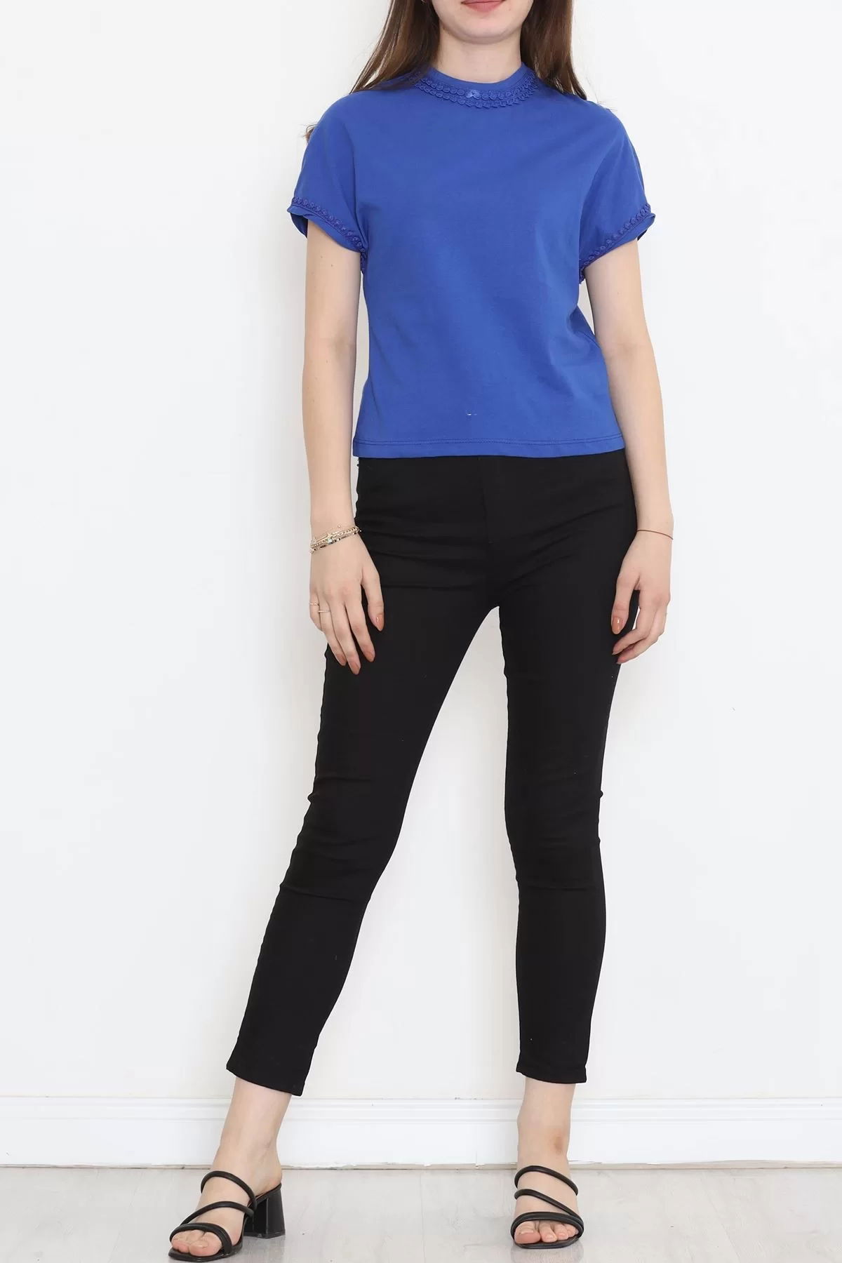 Collar Guipure Single Jersey T-Shirt Saks - 16489.1567.