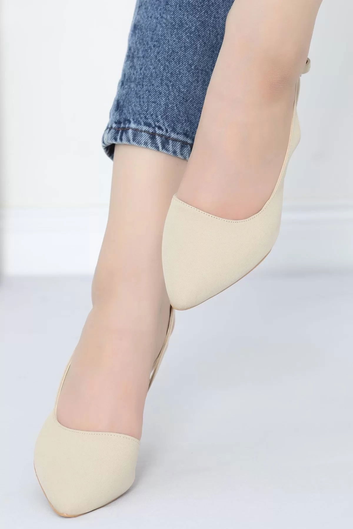 7 Cm Heeled Shoes Beige - 11847.264.