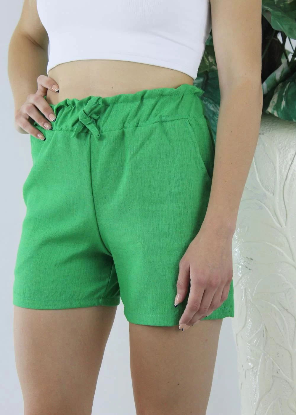 Linen Shorts Green - 1294.80