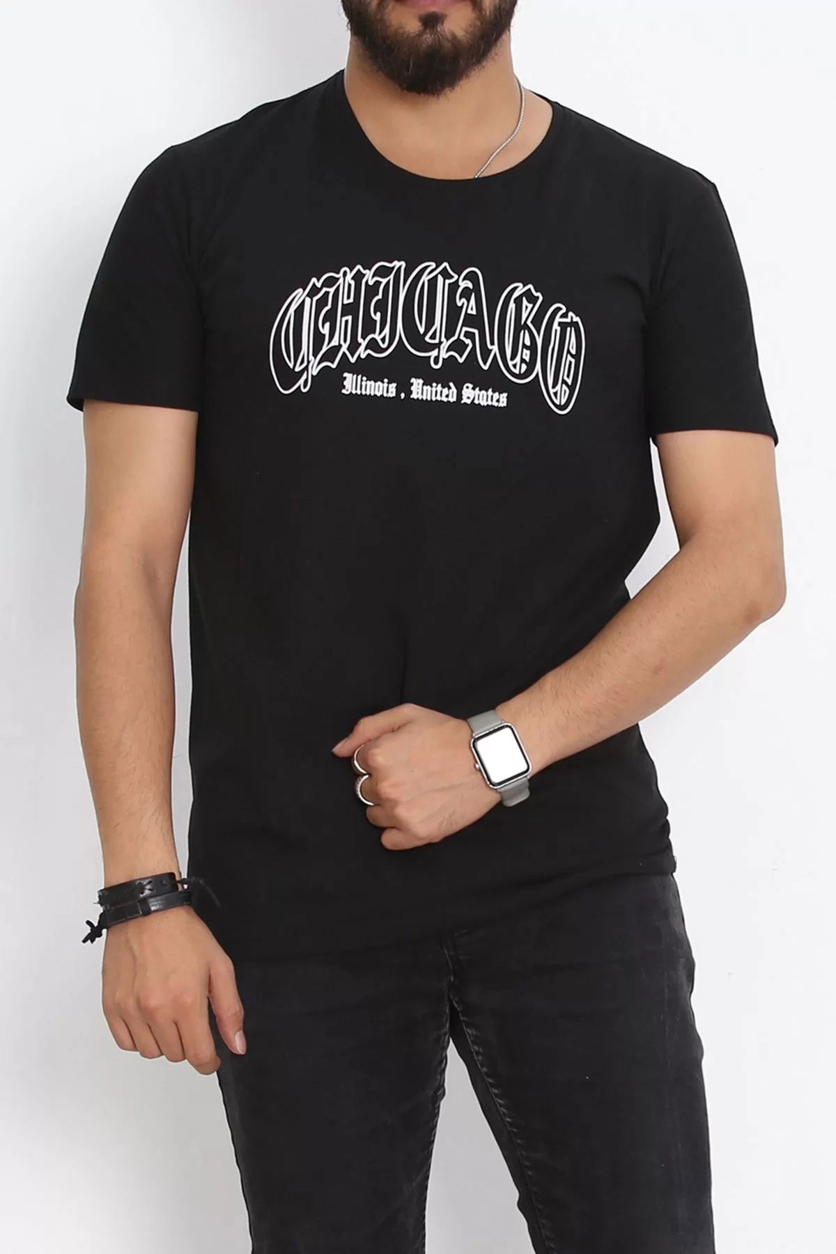 Printed Men's T-shirt Black - 20407.1778.