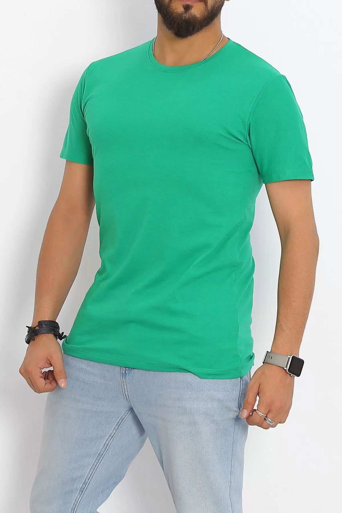 Crew Neck T-shirt Light Green - 17384.1778.