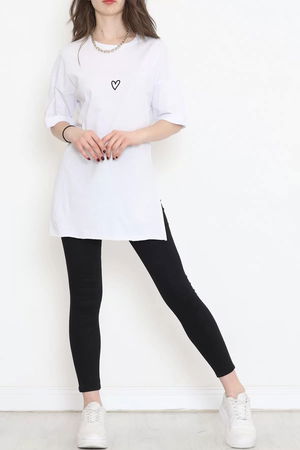 Double Sleeve Printed T-Shirt White and Black - 16556.1567.