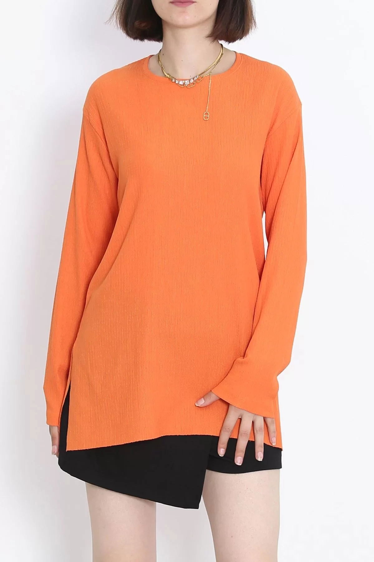 Burumuk Long Sleeve Tunic Orange - 20398.1778.