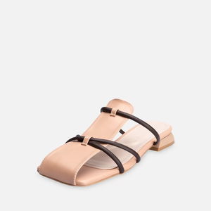 Lowet Nude Skin Heeled Slippers