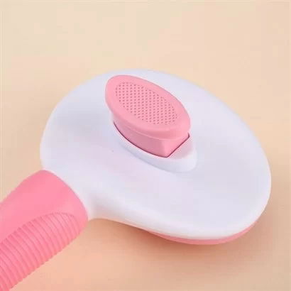 Tufeyo Cat Dog Hair Picker Self-Cleaning Pet Comb with Ergonomic Handle Pink