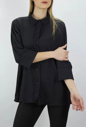 Crinkle Shirt Black - Lks2406.75