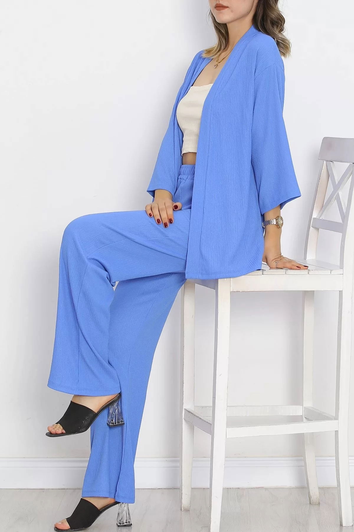 Long Kimono Suit Blue - 722.1247.