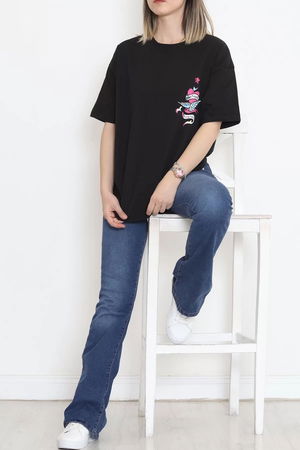 Front Back Printed T-Shirt Black - 16497.1567.