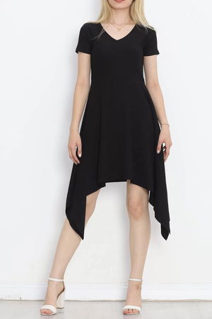 V Neck Dress Black - 18728.701.