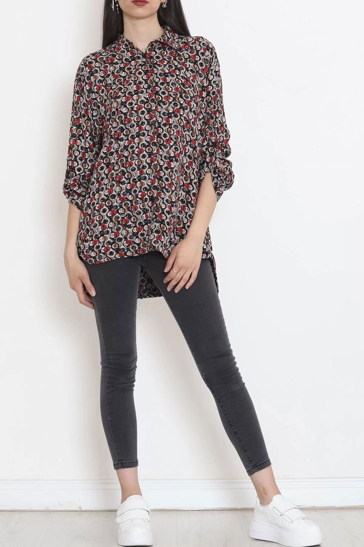 Viscose Patterned Shirt BlackRed2 - 17112.701.