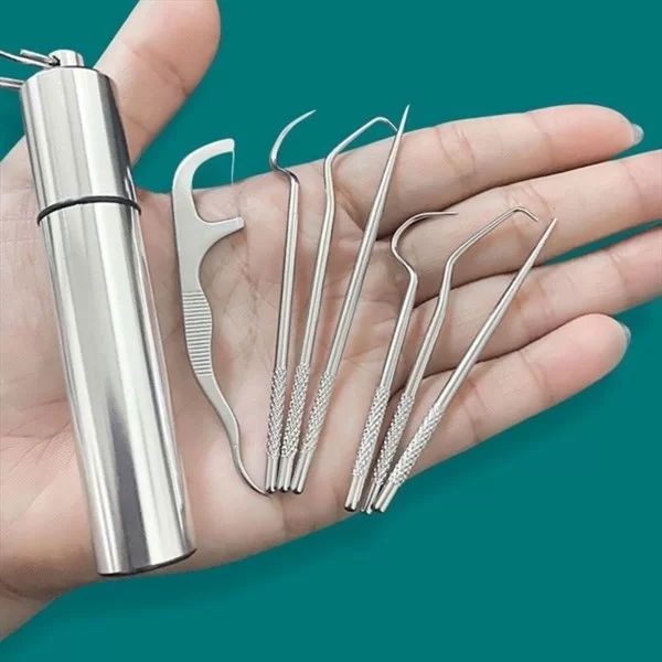 Tufeyo 7 Piece Stainless Steel Mouth Dental Tartar Remover Cleaning Care Set