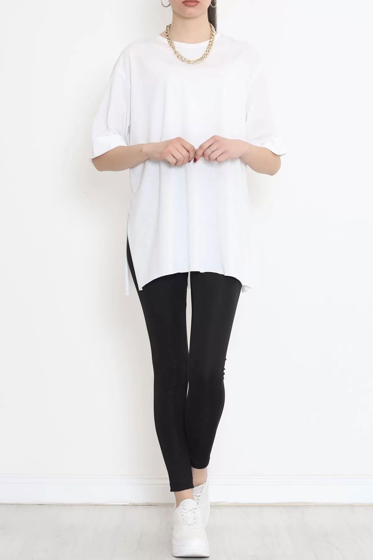 Plus Size Double Sleeve T-Shirt White - 15788.1778.