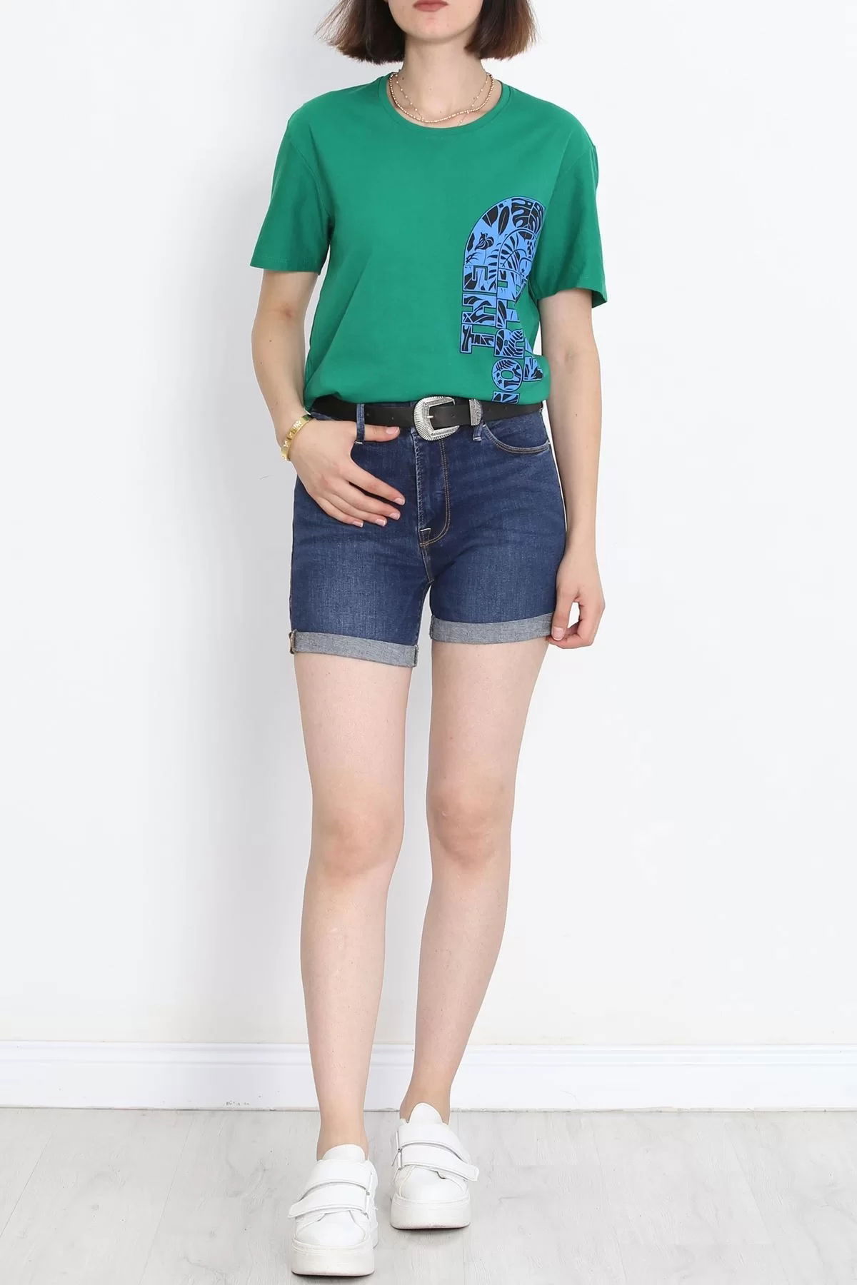 Printed T-shirt Dark Green - 17376.1778.