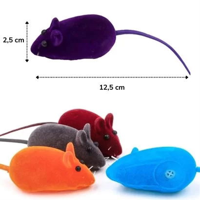 Tufeyo 2-Pack Pet Training Cute Elastic Cat Mouse Catching Interactive Sound Training Toy