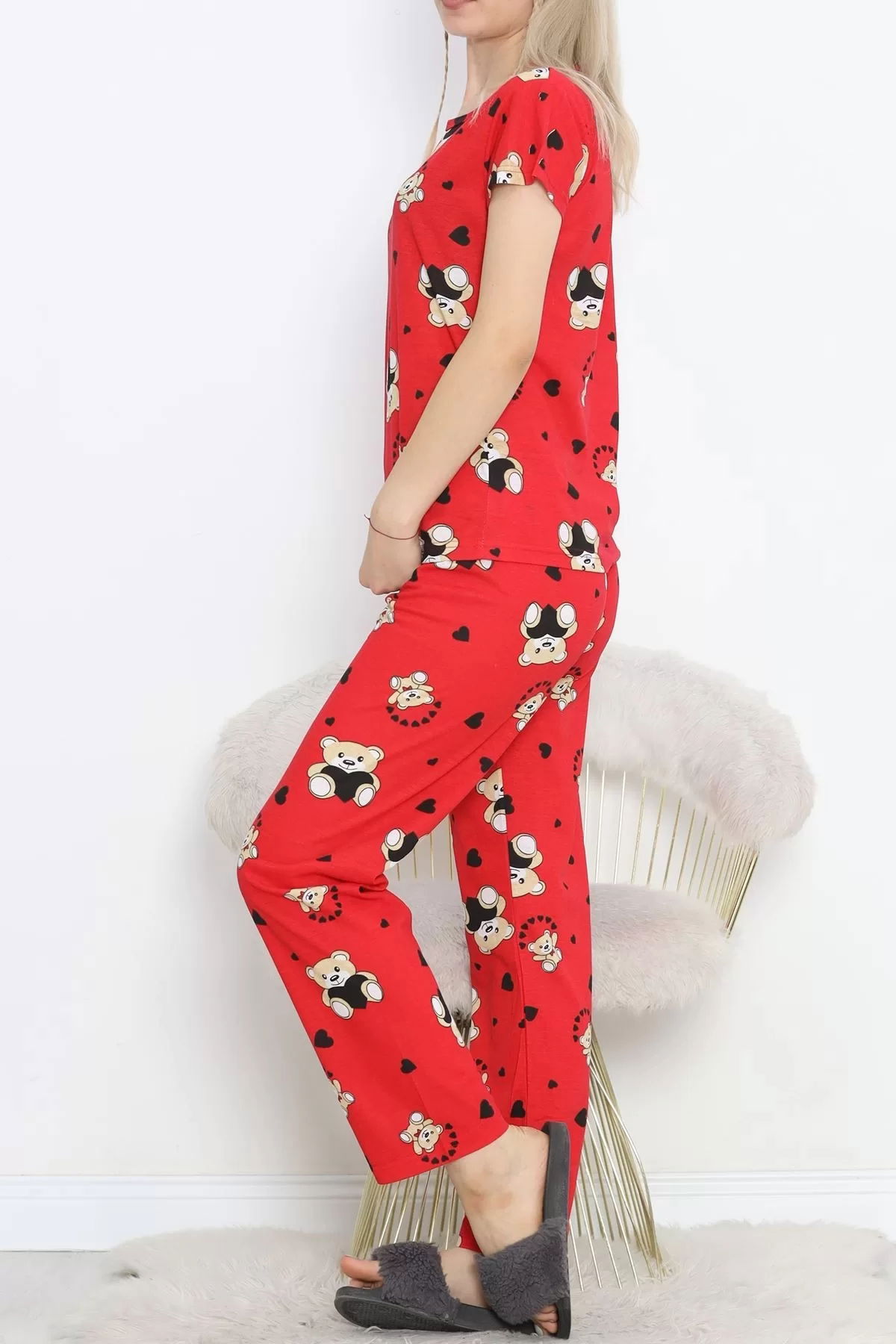 Patterned Pajama Set Red - 130.1287.