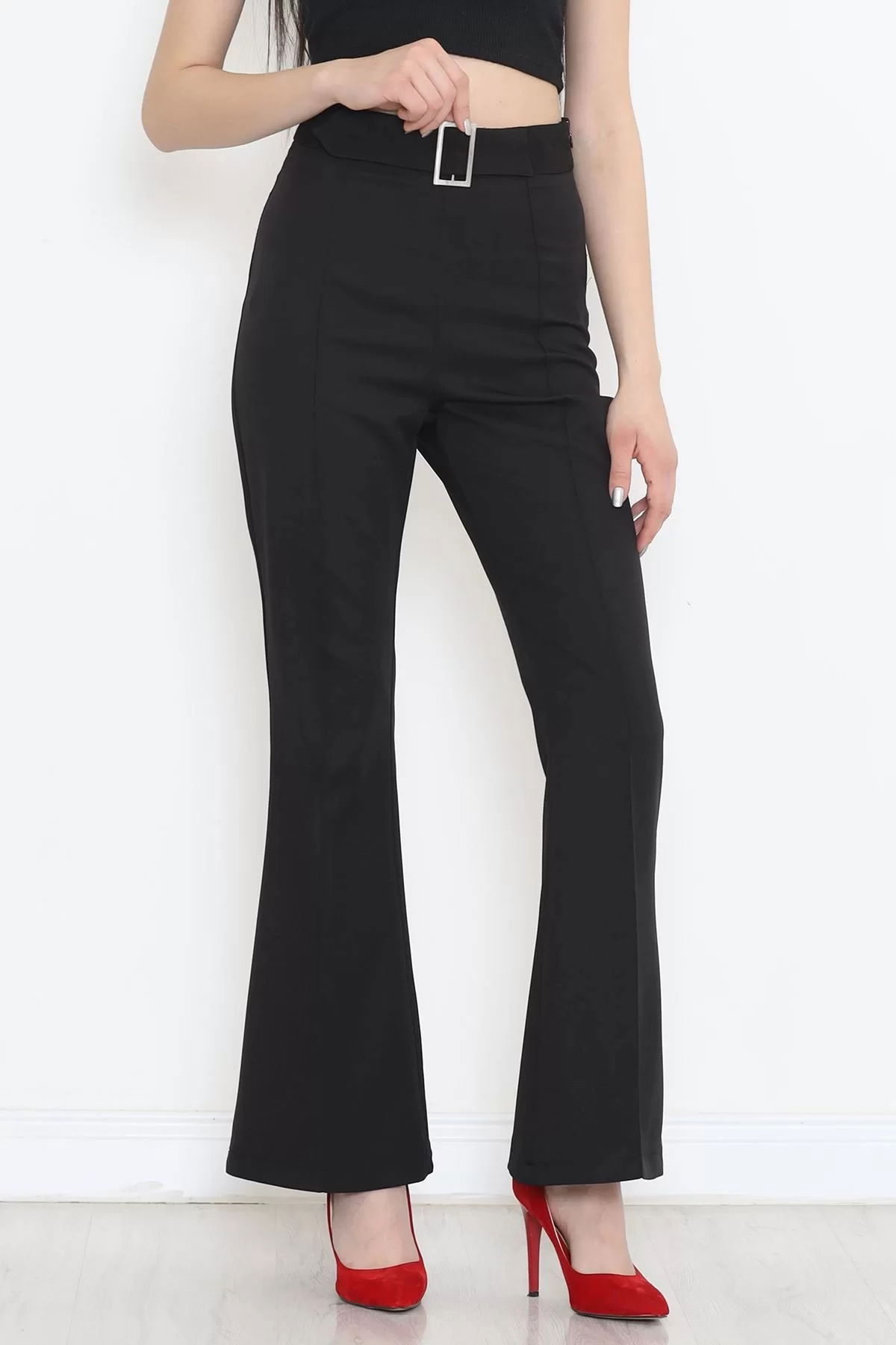 Belt Buckle Detailed Pants Black - 20860.683.