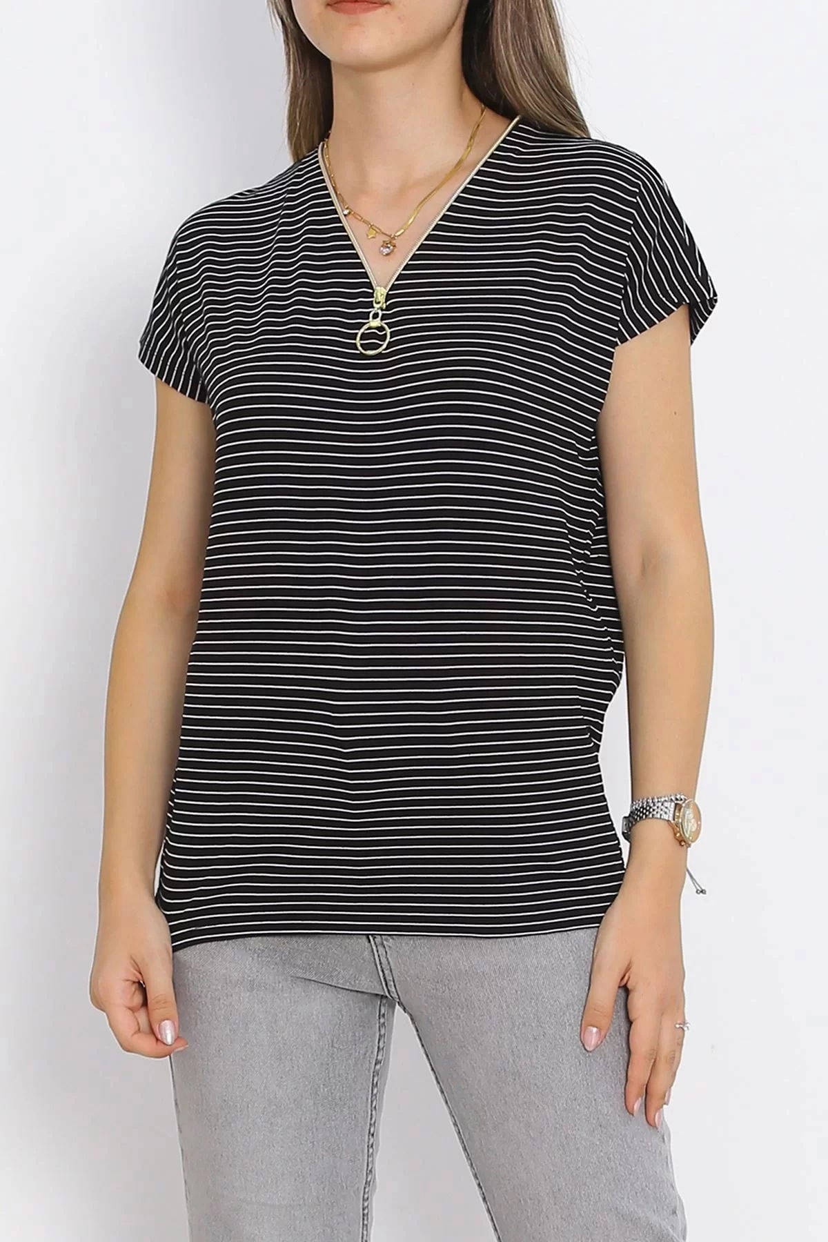 Zipper T-shirt Black and White - 20202.102.