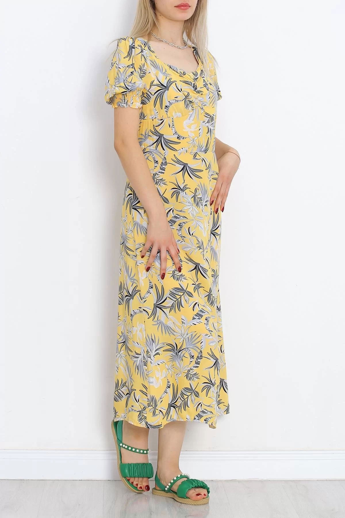 Kiss Neck Dress Light Yellow - 696.1247.