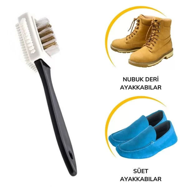 Tufeyo Double Sided Practical Portable Suede Nubuck Leather Boots Boots Shoe Cleaning Care Brush