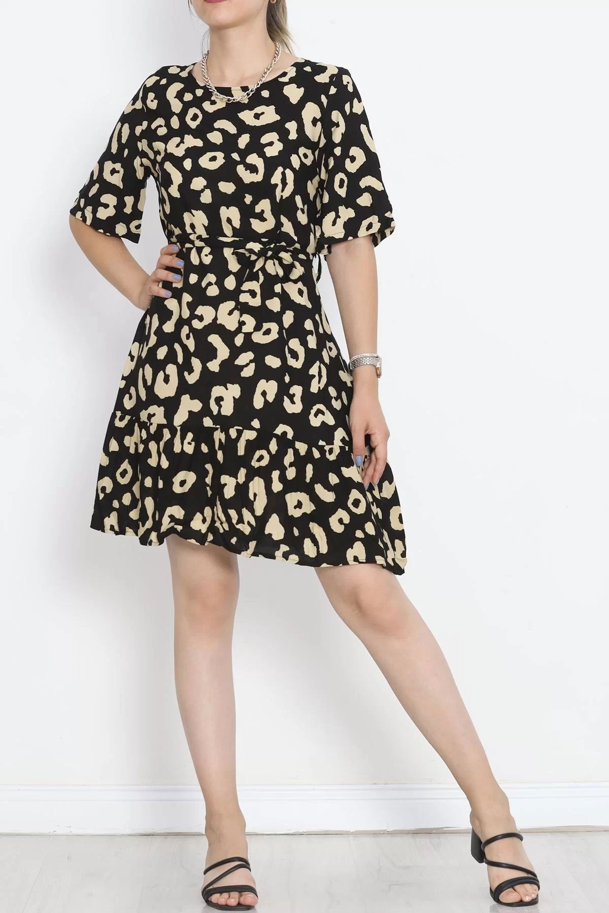 Belted Dress Blackbeige - 152406.701.