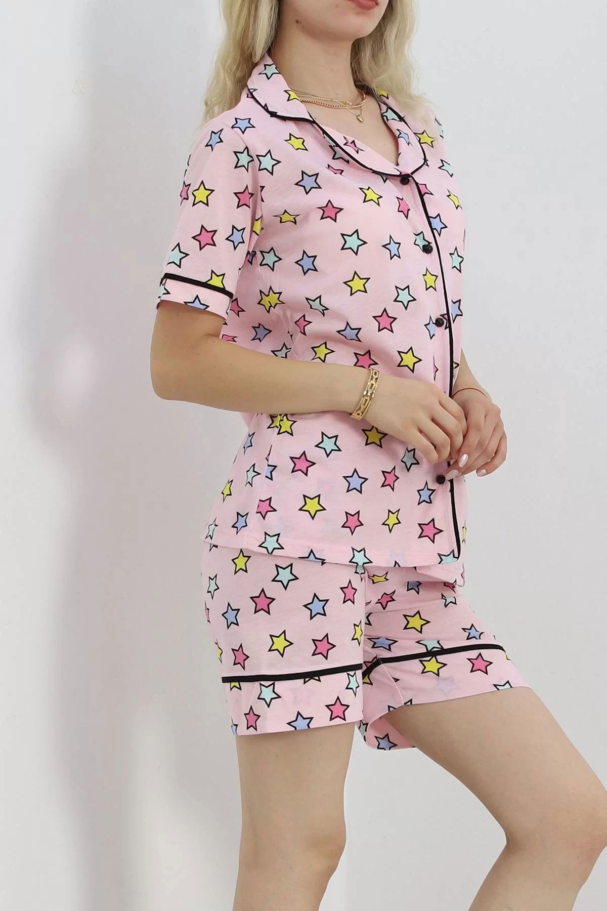 Buttoned Shorts Pajama Set Light Pink - 18944.1567.