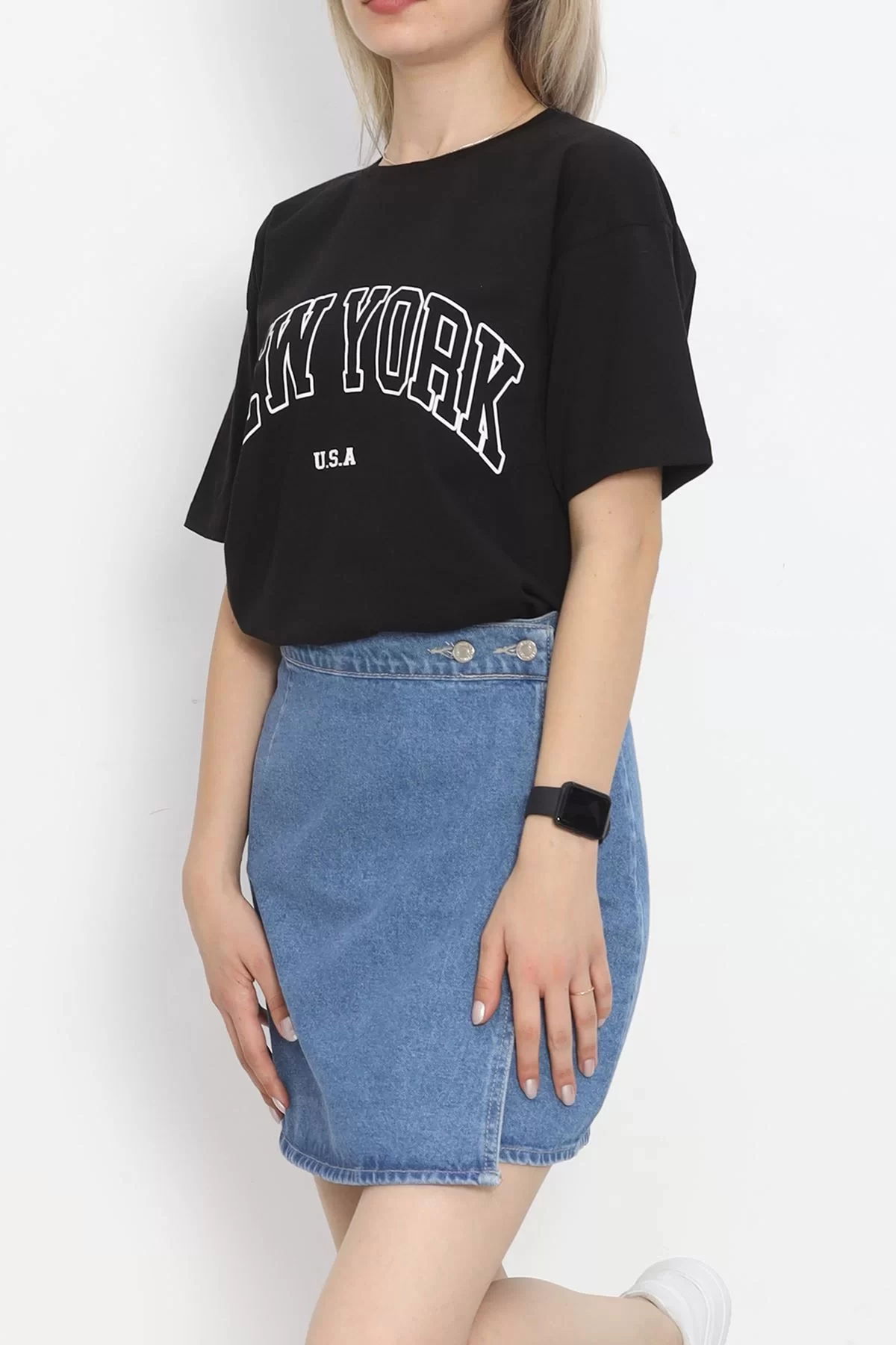 Printed Crew Neck T-shirt Black - 16523.1567.