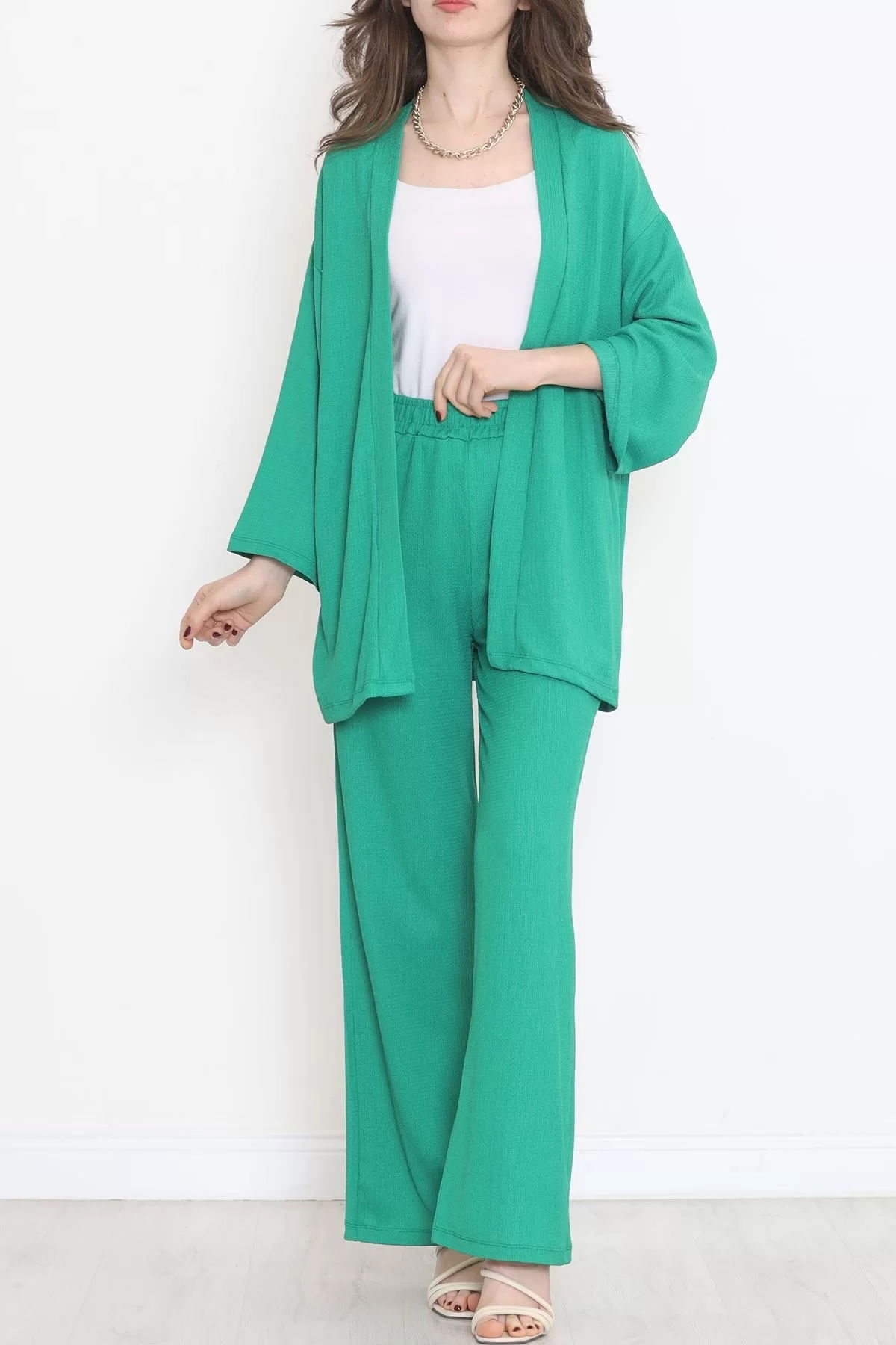 Long Kimono Suit Green - 722.1247.